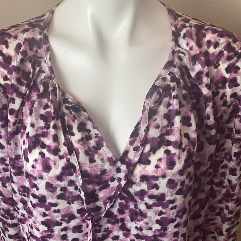 Purple Patterned Blouse - Picture 9 of 11